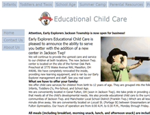 Tablet Screenshot of earlyexplorerschildcare.com